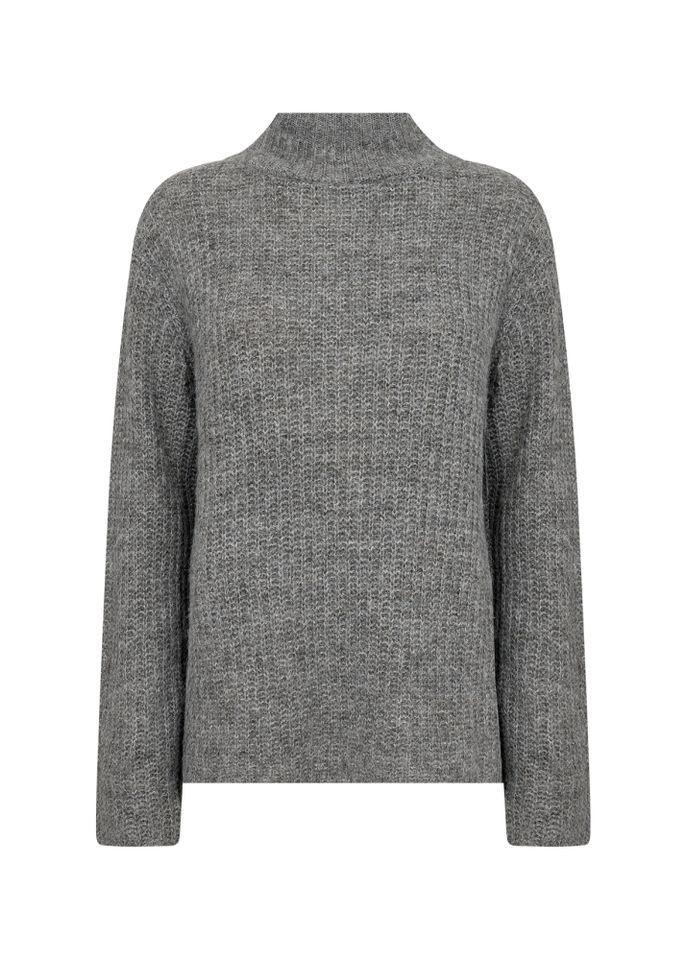 soyaconcept Strickpullover - Langarm Strickpullover mit Stehkragen in Unifarbe von soyaconcept