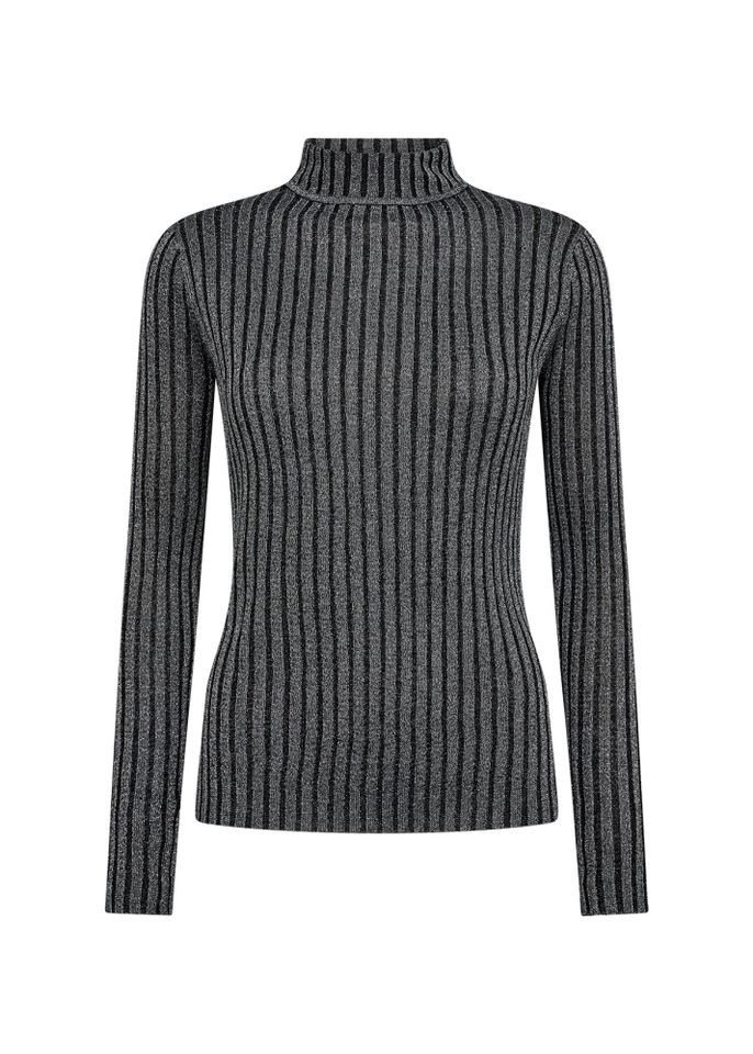 soyaconcept Strickpullover - figurbetonter Langarmpullover mit Streifenmuster und Metallic von soyaconcept