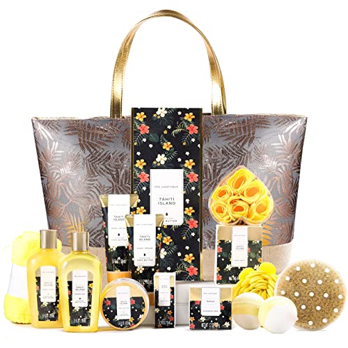 SPA LUXETIQUE Bad Geschenkset für Damen - Beauty Set für Frauen 15-teiliges Geburtstagsgeschenk, Schaumbad Spa Set, Geburtstagsgeschenk mit Duschgel, Geräumige Handtasche, Ideale Geschenke für Damen von spa luxetique