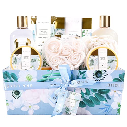 SPA LUXETIQUE Beauty Set für Frauen - Bad Geschenkset 12-teiliges Geburtstagsgeschenk, Jasmin Duft Spa Set, Wellness Set für Frauen, Bad Geschenke für Geburtstage und Feste von spa luxetique