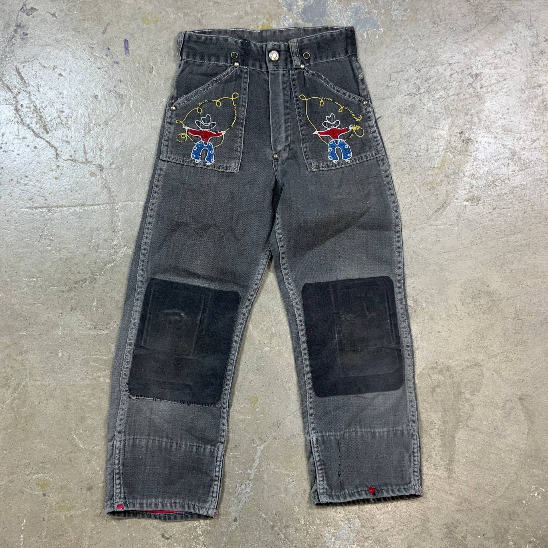 Vintage 1960Er Jahre Junge Texaner Kettenstich Bestickt Made in Usa Jeans Größe Jungen Kind 20 "x19, 5" von spacecampvintage