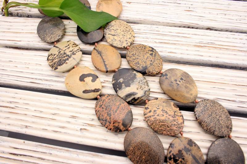 Bunt Jaspis 31-35 Mm Freeform Perlen | Etb01201 von sparklelittle