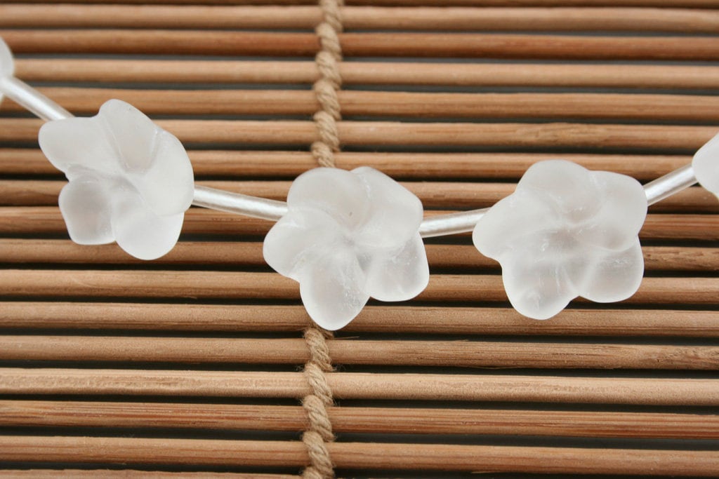 Kristall Handgemachte Matte Blumen Perlen 13.5-18.5 Mm | Etb01049 Vintage Schmuck/Edelstein Halskette von sparklelittle