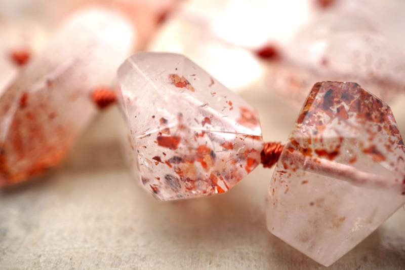 Lepidocrocit Quarz Facettierte Perlen | Etb01077 Vintage Schmuck/Edelsteinkette von sparklelittle