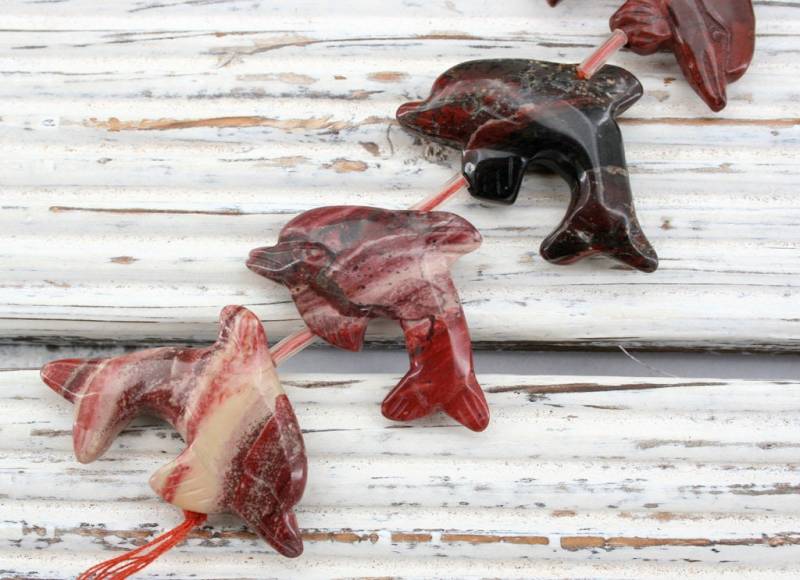 Regenbogen Jaspis 31-35 Mm Delfin Perlen Handgefertigt | Etb01266 von sparklelittle