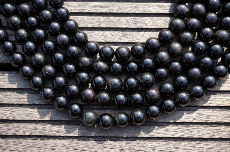 Regenbogen Obsidian 11-12 Mm Runde Perlen | Etb00142 von sparklelittle