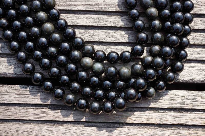 Regenbogen Obsidian 9-10 Mm Runde Perlen | Etb00144 von sparklelittle