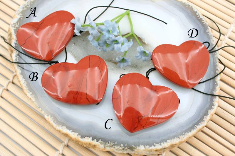 Roter Jaspis Herz Anhänger, Geschliffener Edelsteinschmuck von sparklelittle