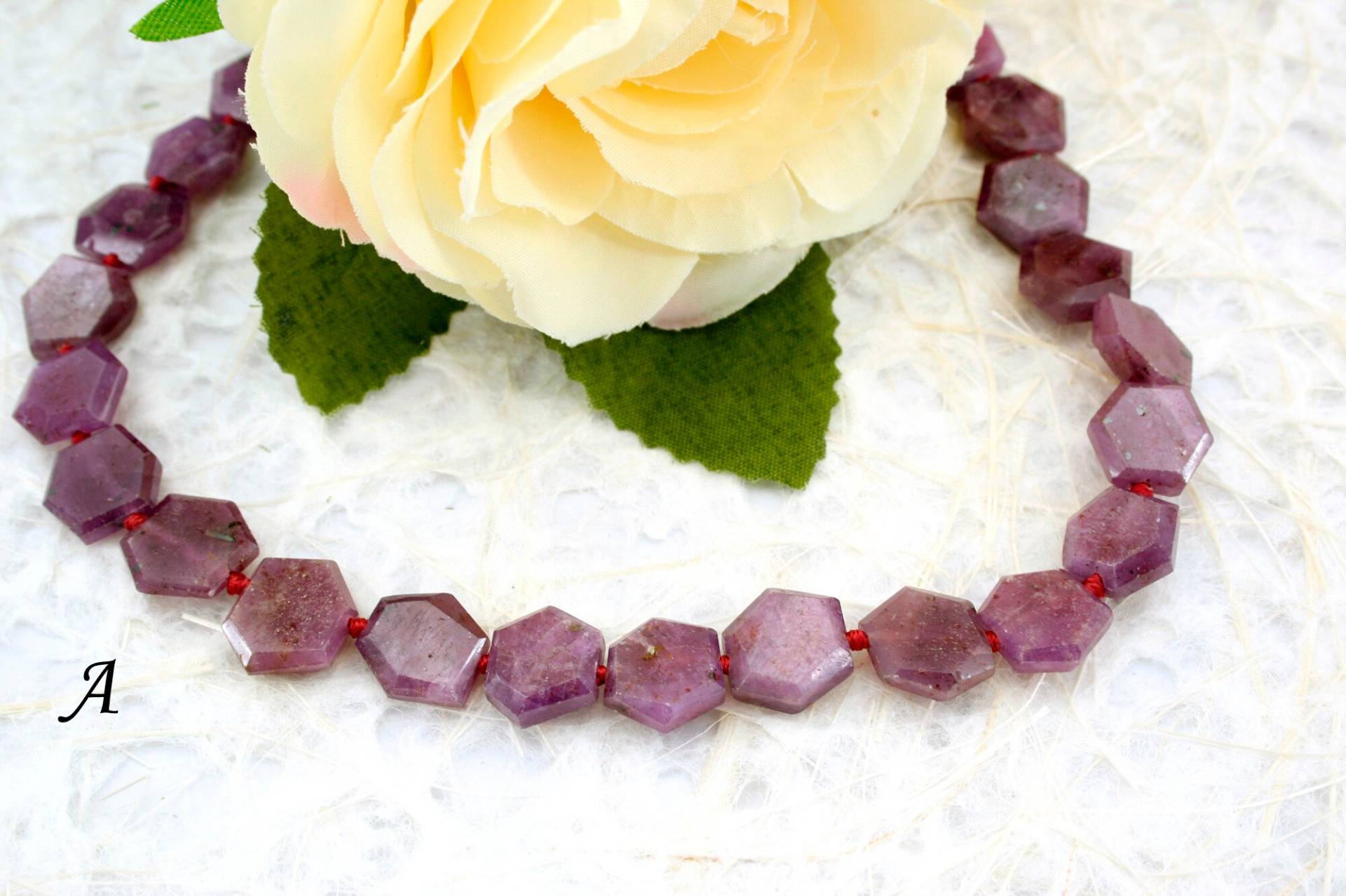 Ruby Corundum Facettierte Hexagon Perlen | Etb00202 Vintage Schmuck/Edelstein Halskette von sparklelittle