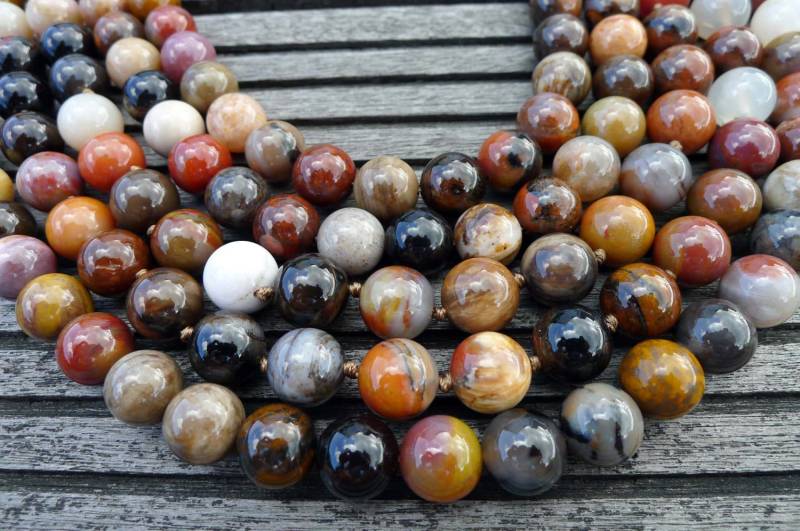 Versteinertes Regenbogen Holz Aus Arizona 11-12 Mm Runde Perlen | Etb00255 von sparklelittle
