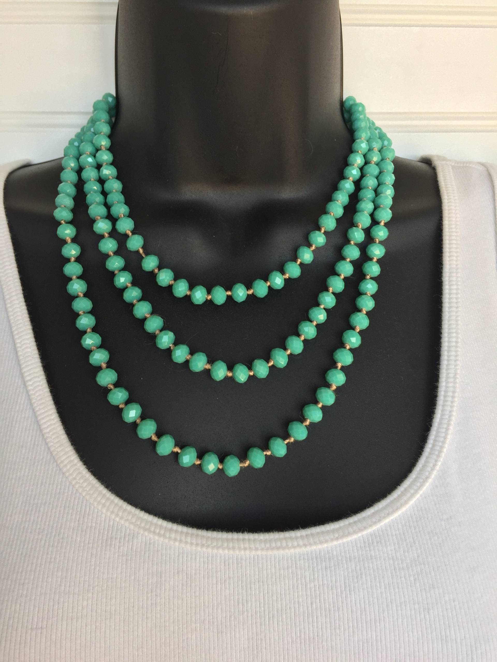 Lange Boho Stil Halskette Perlen 8mm Und 60" Lang Lange Boho Stil Halskette Perlen 8mm Und 60" Lang von sparklinggirl