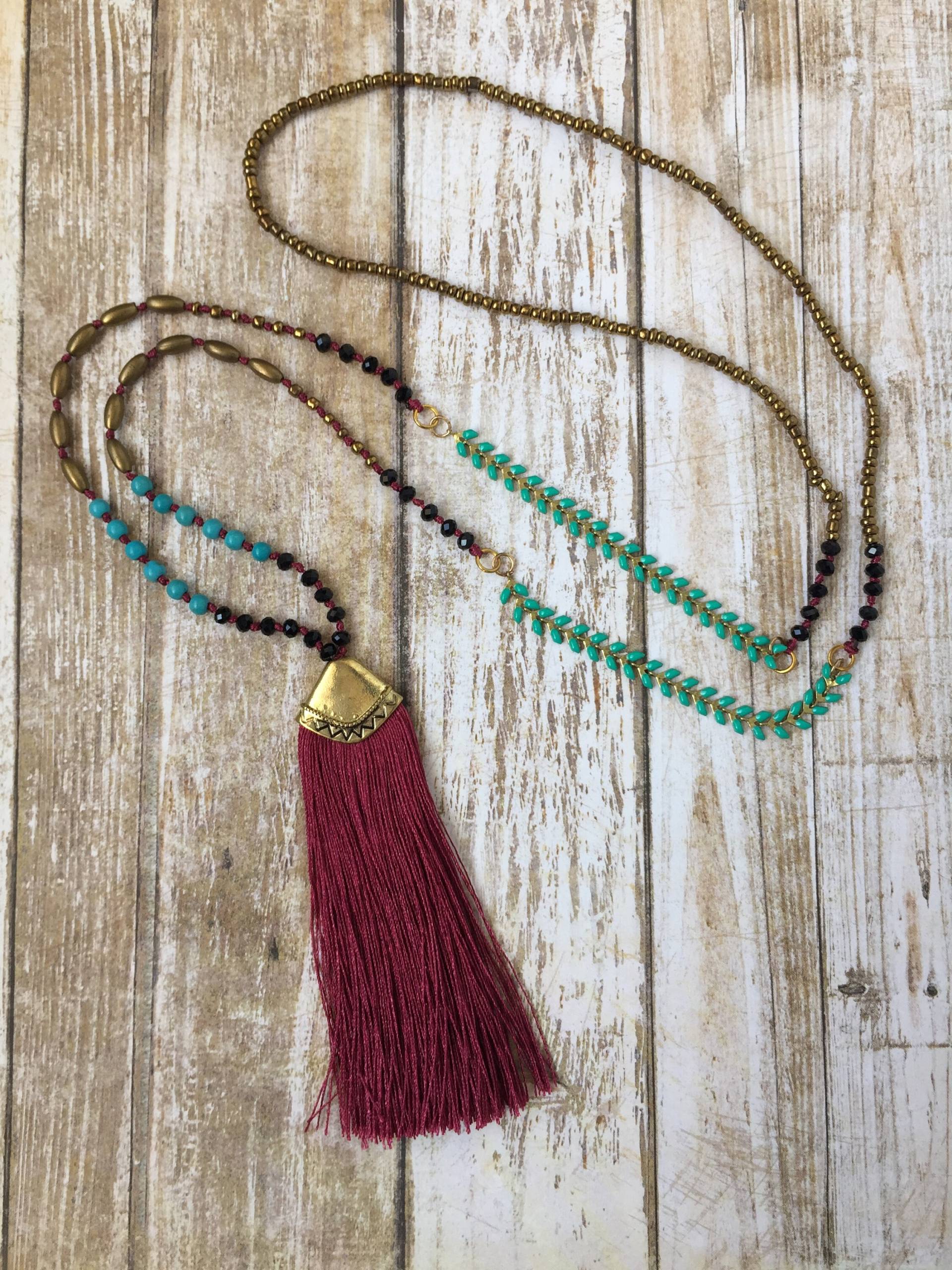 Lange Boho-stil Halskette Mit Quaste Lange Boho-stil Halskette Mit Quaste von sparklinggirl
