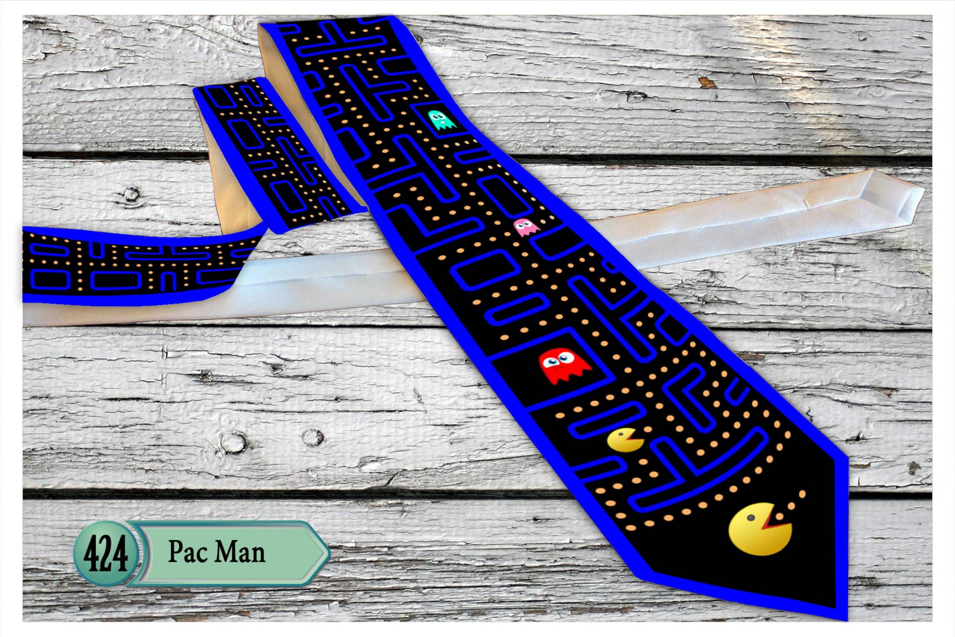 Pac Man Game Necktie, Pac-Man Ist Ein Videospiel, Und Jetzt Für Alle Liebhaber Von Nostalgie, Auch Eine Krawatte von specialneckties4u