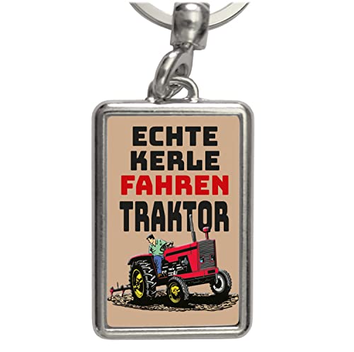 Echte Kerle fahren Traktor Schlüsselanhänger in Braun als Geschenk für echte Landwirte und Bauern die ihren Job lieben und das Dorfleben leben wie kein andereres Dorfkind von speecheese