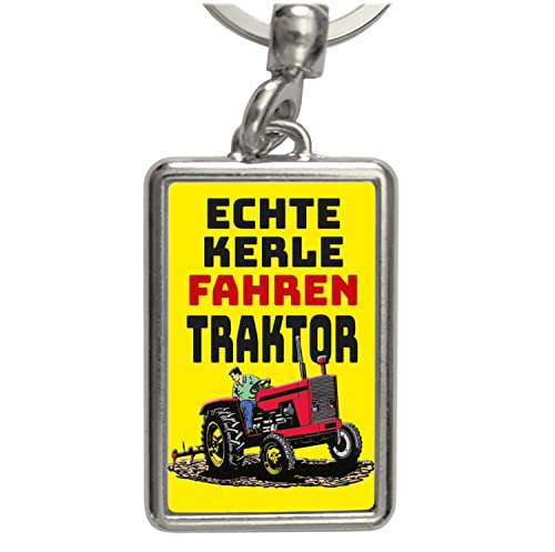Echte Kerle fahren Traktor Schlüsselanhänger in Gelb als Geschenk für echte Landwirte und Bauern die ihren Job lieben und das Dorfleben leben wie kein andereres Dorfkind von speecheese