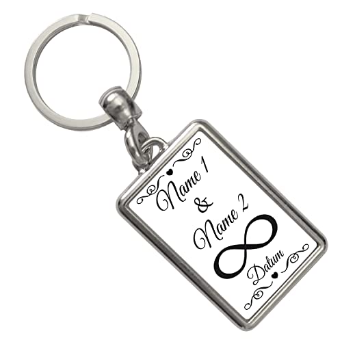 Liebespärchen Beziehung Schlüsselanhänger - personalisiert mit euren Namen und Datum - zum Jahrestag für Freundin oder Freund zum Valentinstag Liebesbeweis zur Hochzeit Partnerin Partner Anhänger von speecheese