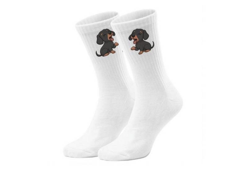 speecheese Freizeitsocken epicsocks Dackelfreude Lachender Welpe Socken in 42-46 im Paar von speecheese