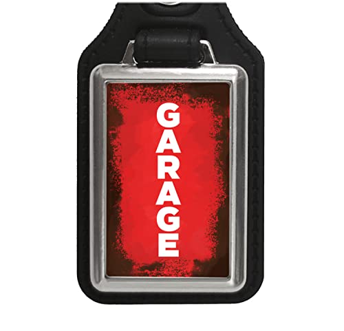speecheese Garage Schlüsselanhänger mit Kunstleder-Anhänger in rot im Rostlook nie wieder Schlüssel suchen mit dem Anhänger findest du schnell den Schlüssel für die Garage von speecheese