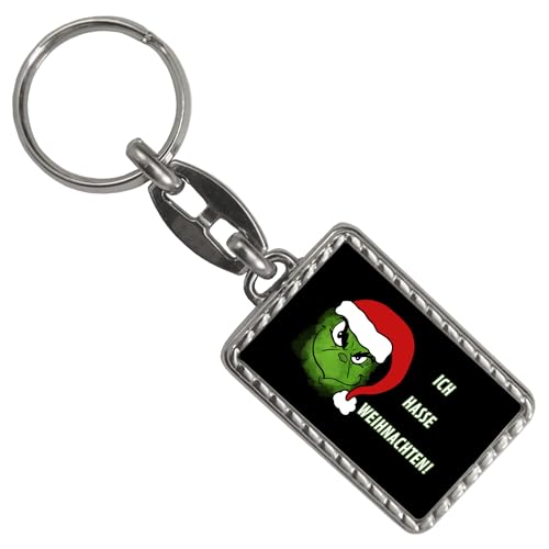 Ich hasse Weihnachten Schlüsselanhänger mit Bordüre mit Spruch ein Anhänger für alle die Weihnachten nicht mögen Weihnachtsmann Nikolaus Christkind Weihnachtsbaum junge Männer von speecheese