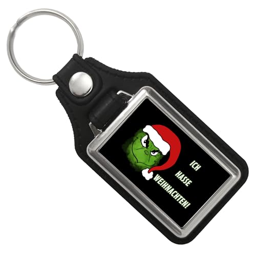 Ich hasse Weihnachten Schlüsselanhänger mit Kunstleder-Anhänger mit Spruch ein Anhänger für alle die Weihnachten nicht mögen Weihnachtsmann Nikolaus Christkind Weihnachtsbaum von speecheese