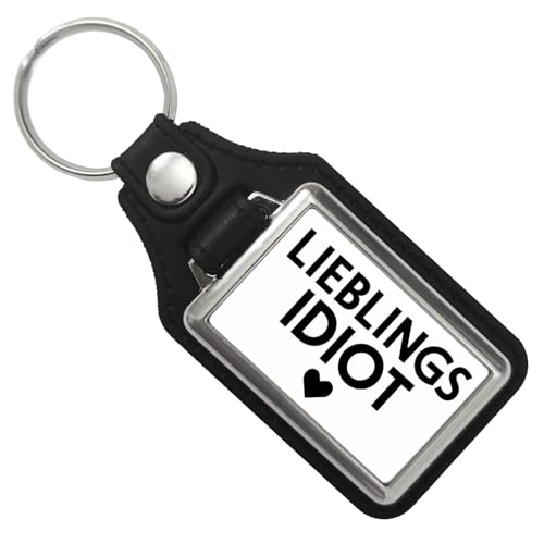 speecheese Lieblings Idiot Statement Schlüsselanhänger mit Kunstleder-Anhänger mit Herz Witziger Schlüsselring mit Herz für humorvolle Momente von speecheese