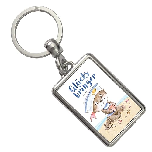speecheese Ottfried der Otter Schlüsselanhänger mit Spruch Glücksbringer niedlich Kinder Geburtstag Fischotter Aquarell Matrose süßer maritimer Schlüsselanhänger von speecheese