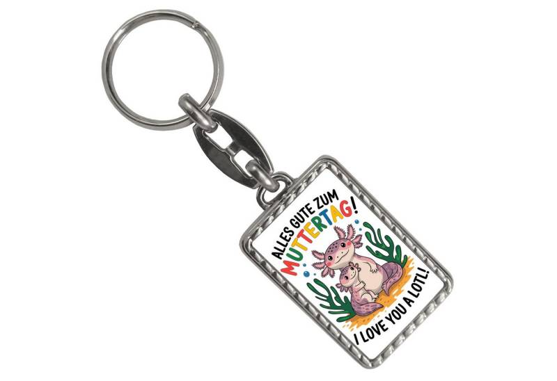 speecheese Schlüsselanhänger Axolotl Mutter Kind Schlüsselanhänger mit Bordüre Alles Gute zum von speecheese