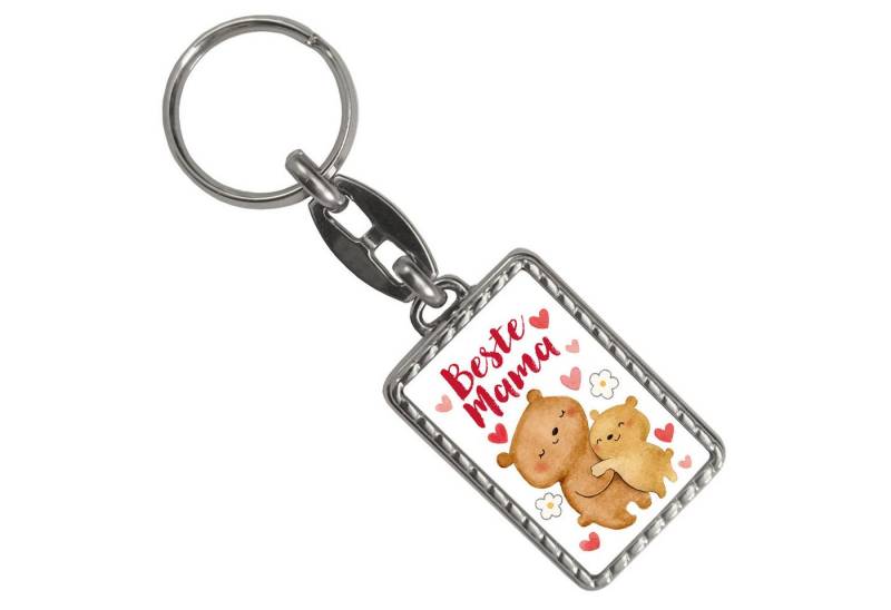 speecheese Schlüsselanhänger Bären Mutter und Kind Schlüsselanhänger mit Bordüre Spruch Beste Mama von speecheese