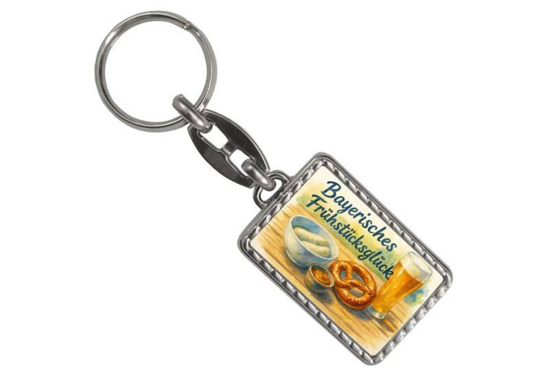 speecheese Schlüsselanhänger Bayerisches Frühstück Frühstücksglück Schlüsselanhänger mit Bordüre von speecheese