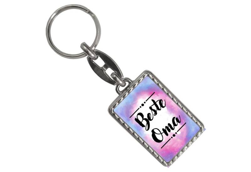 speecheese Schlüsselanhänger Beste Oma Schlüsselanhänger mit Bordüre in Wasserfarbenoptik von speecheese