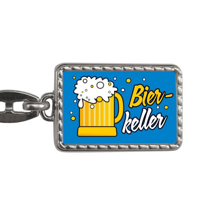 speecheese Schlüsselanhänger Bierkeller Bierkrug Schlüsselanhänger mit Bordüre in blau für Männer von speecheese