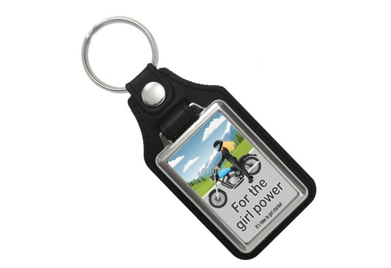 speecheese Schlüsselanhänger Bikerin Schlüsselanhänger mit Kunstleder-Anhänger mit Spruch von speecheese