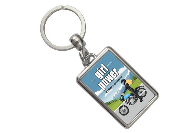 speecheese Schlüsselanhänger Bikerin Schlüsselanhänger mit Spruch: girl power. Its time to get von speecheese