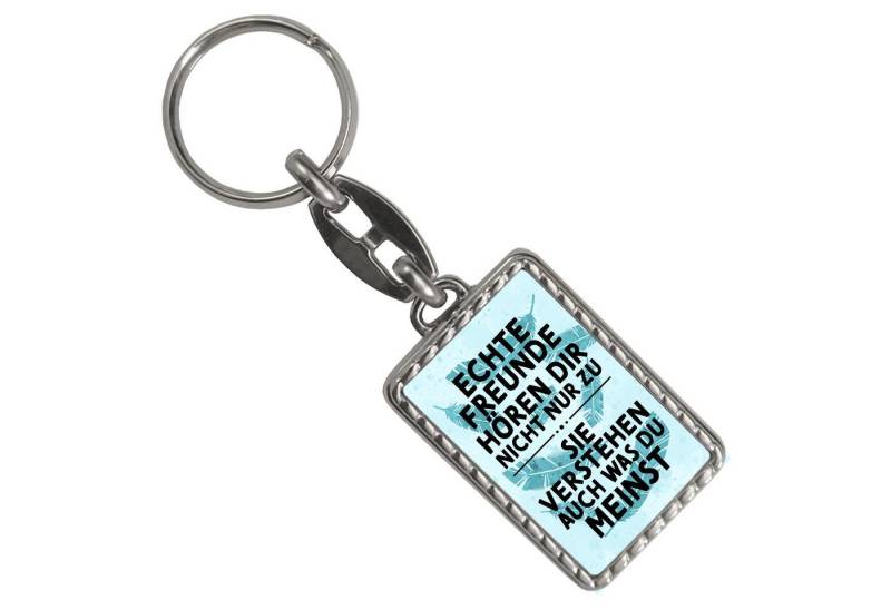 speecheese Schlüsselanhänger Echte Freunde verstehen was du meinst Schlüsselanhänger mit Bordüre von speecheese