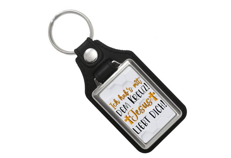 speecheese Schlüsselanhänger Jesus liebt dich Schlüsselanhänger mit Kunstleder Anhänger in weiß von speecheese