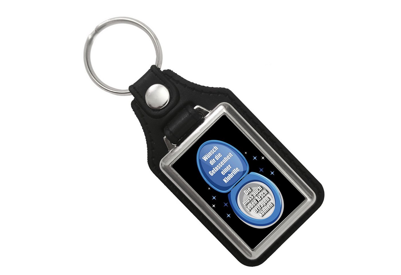 speecheese Schlüsselanhänger Klobrille Schlüsselanhänger mit Kunstleder Anhänger Spruch: einer von speecheese