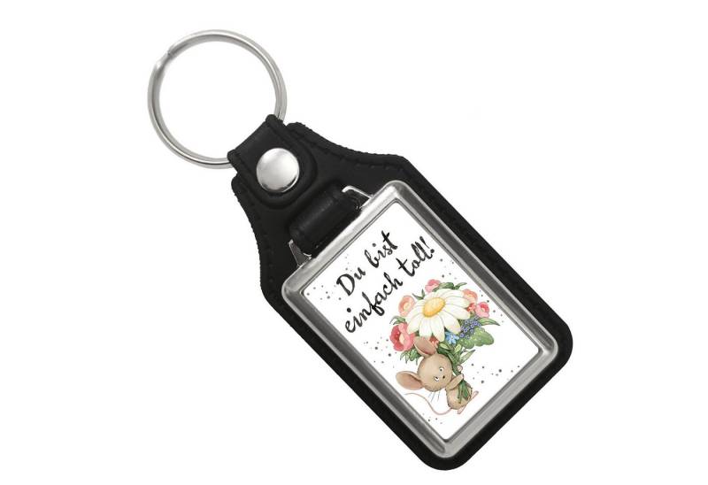 speecheese Schlüsselanhänger Maus Schlüsselanhänger mit Kunstleder Anhänger Spruch Du bist einfach von speecheese