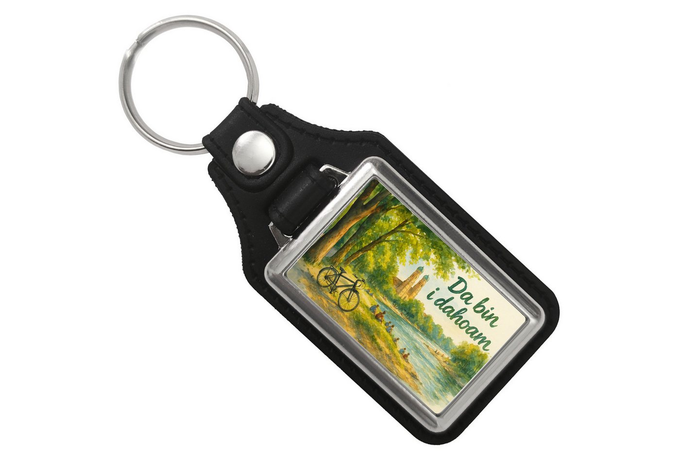 speecheese Schlüsselanhänger Münchner Frauenkirche Da bin i hoam Schlüsselanhänger mit Kunstleder von speecheese