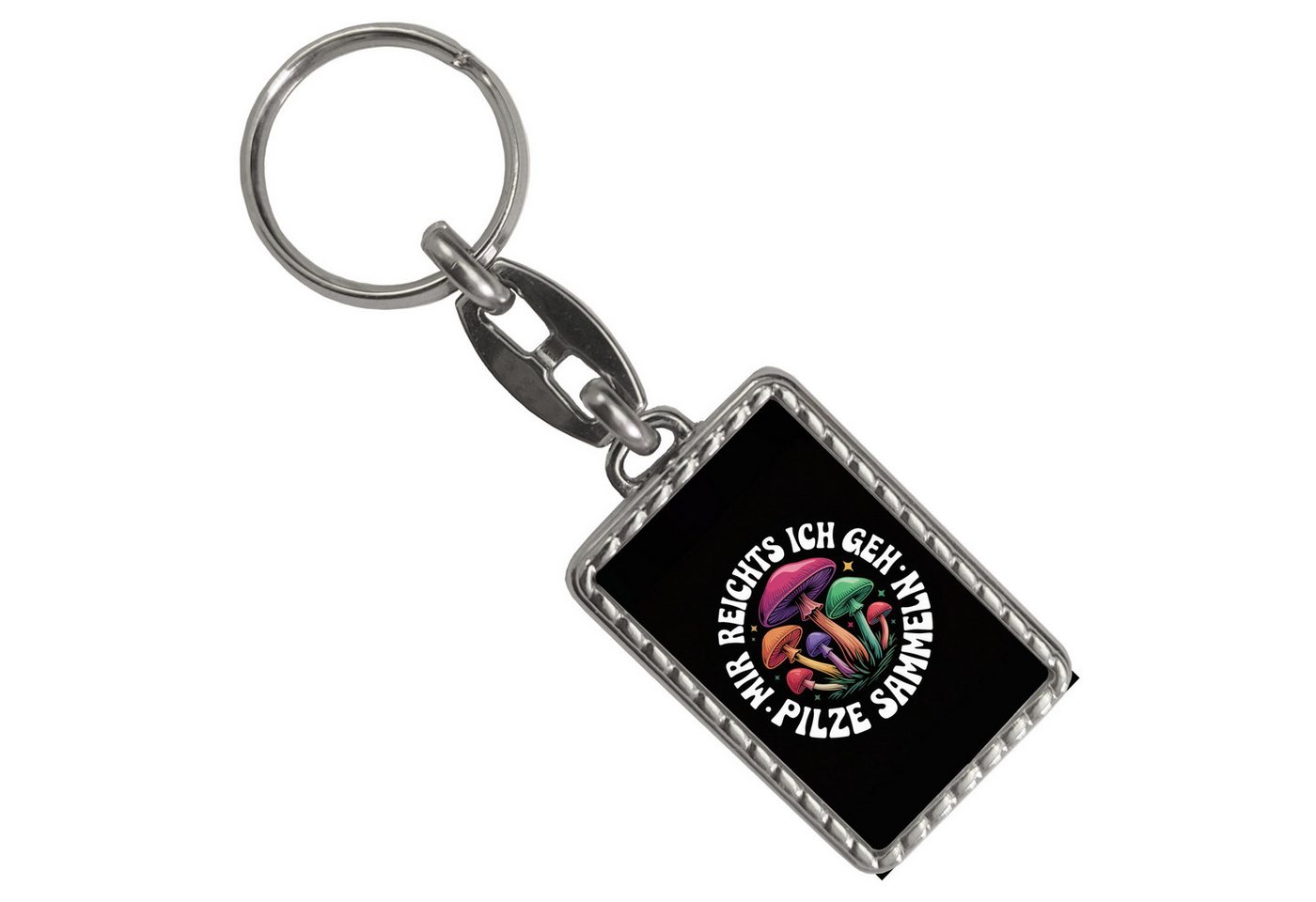 speecheese Schlüsselanhänger Pilzsammler Schlüsselanhänger mit Bordüre Mir reichts ich geh Pilze von speecheese