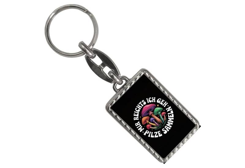 speecheese Schlüsselanhänger Pilzsammler Schlüsselanhänger mit Bordüre Mir reichts ich geh Pilze von speecheese