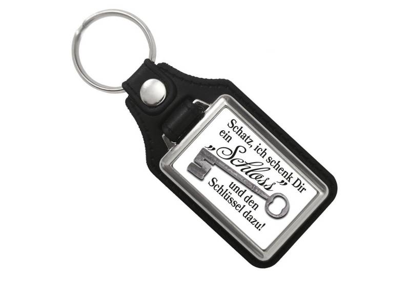 speecheese Schlüsselanhänger Schatz ich schenk dir ein Schloss Schlüsselanhänger mit Kunstleder in von speecheese