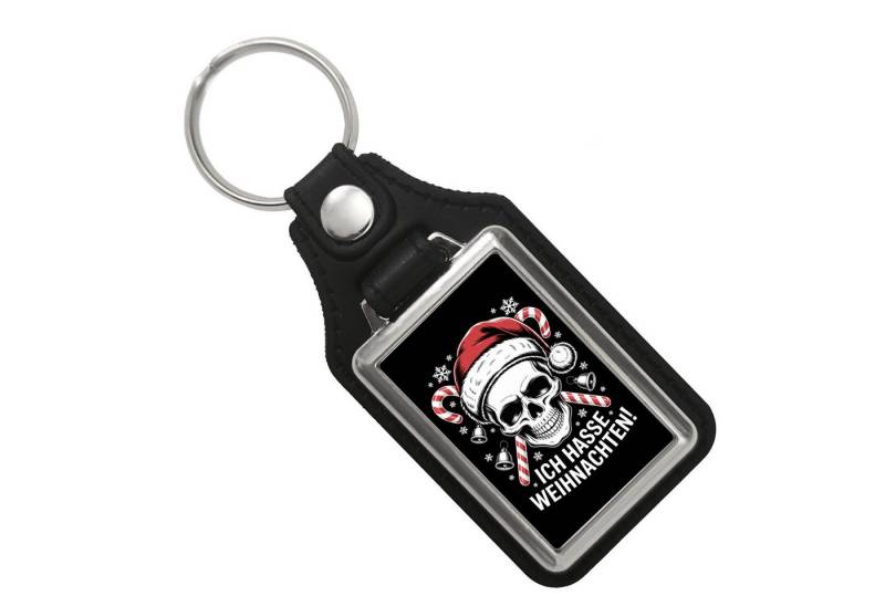 speecheese Schlüsselanhänger Totenkopf Weihnachtsmann Schlüsselanhänger mit Kunstleder Anhänger von speecheese