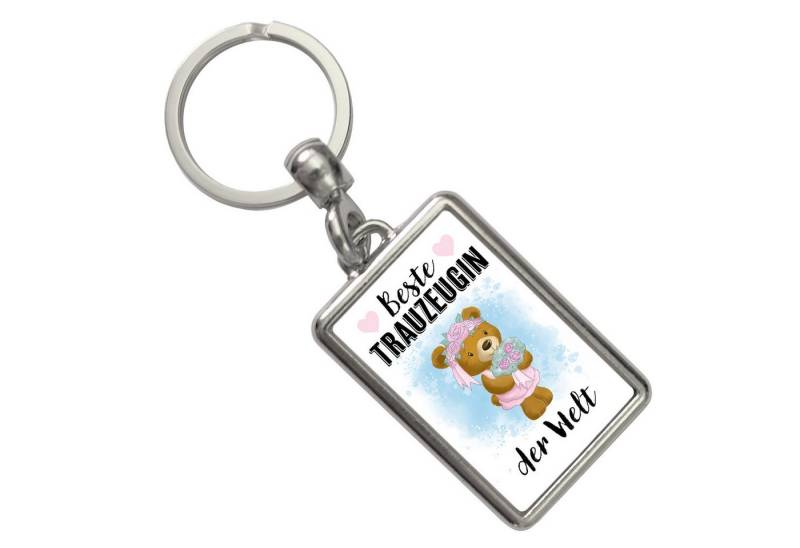 speecheese Schlüsselanhänger Trauzeugin Teddybär Schlüsselanhänger mit Spruch Beste der Welt von speecheese