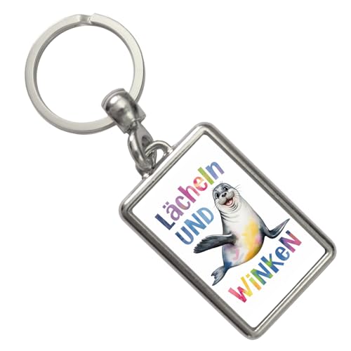 Seehund Lächeln und Winken Schlüsselanhänger Lustiger Schlüsselring für Meerestier-Fans von speecheese