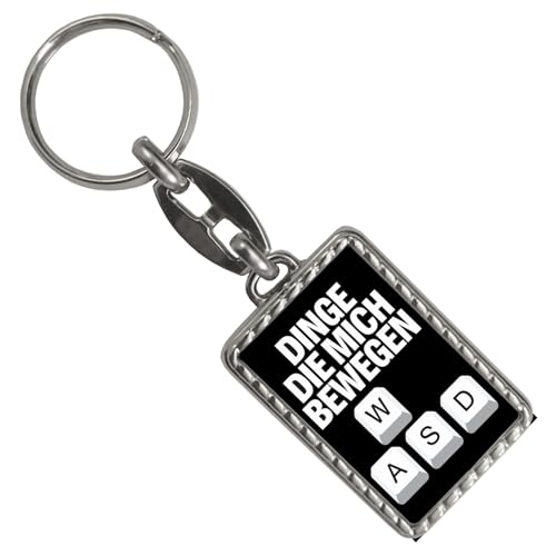 WASD Gamer Schlüsselanhänger mit Bordüre - Dinge die mich bewegen Für Technikfans und Gaming-Events, lustiger Spruch von speecheese