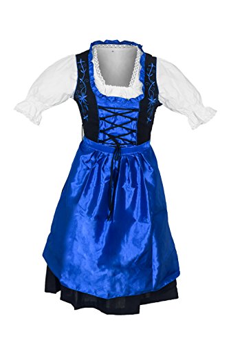 speed4allkinds Dirndl Trachtenkleid Set 3 Tlg. Blau Größe 36 bis 44 Neu (38) von speed4allkinds