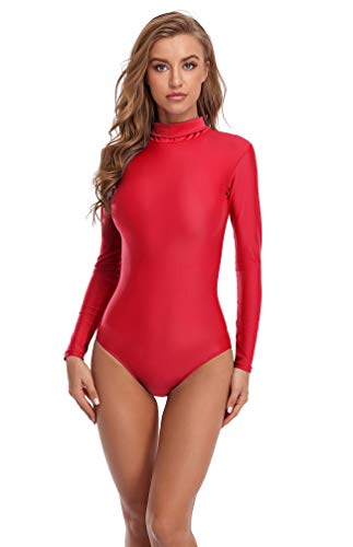 Speerise Damen Langarm Erwachsene Ballett-Tanz Leotards für XX-Large rot von speerise