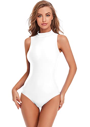 speerise Frauen Mock Neck ärmellose Gymnastikanzug Spandex Tanzbody, Weiss/opulenter Garten, S speerise Frauen Mock Neck ärmellose Gymnastikanzug Spandex Tanzbody, Weiss/opulenter Garten, S von speerise