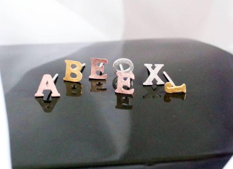 925 Sterling Silber Ohrringe, Gold Oder Initialen, Hochzeit von spellingB