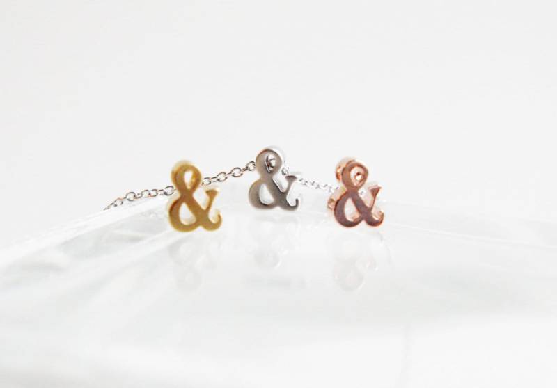 Ampersand Halskette, Gold, Silber Oder Roségold Und Zeichenkette von spellingB